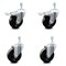 Service Caster 4 Inch Hard Rubber Swivel 10mm Threaded Stem Caster Total Lock Brakes, 2PK SCC-TSTTL20S414-HRS-M1015-2-S-2 - alternate 1